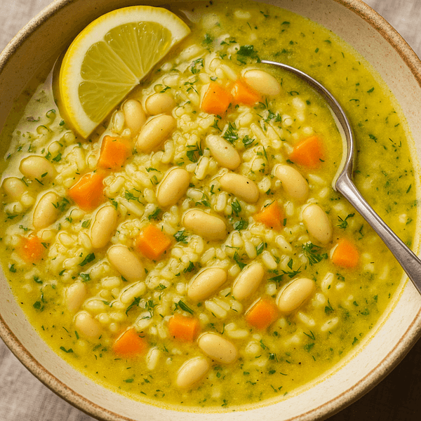 White Bean, Rice, and Dill Soup