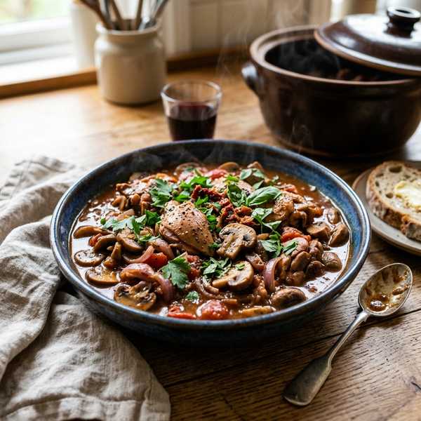 Slow Cooker Chicken and Mushroom Stew