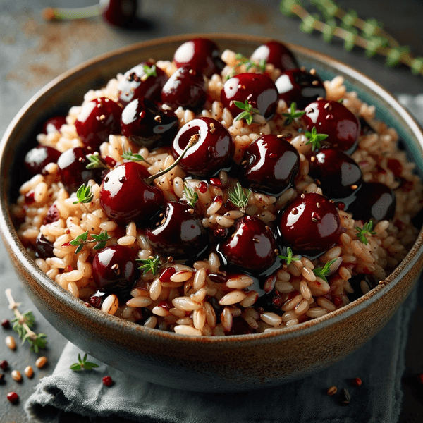Farro Pilaf with Balsamic Cherries