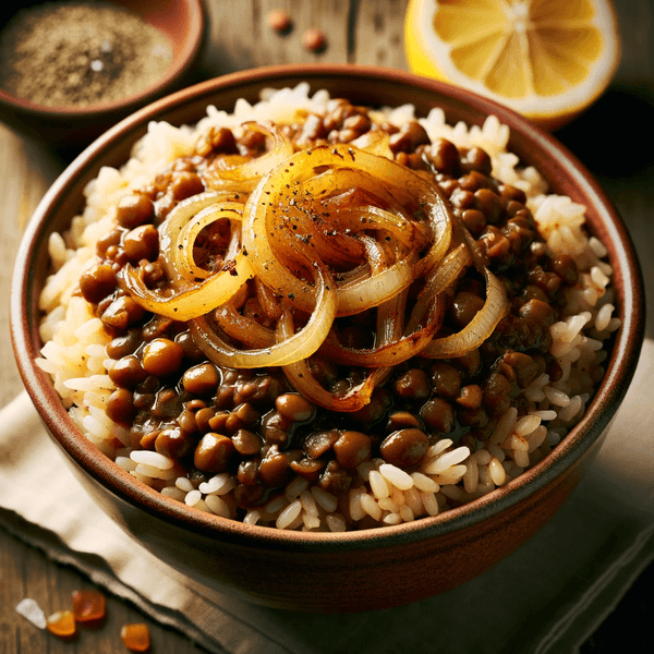 Mjadra (Lentils and Rice)